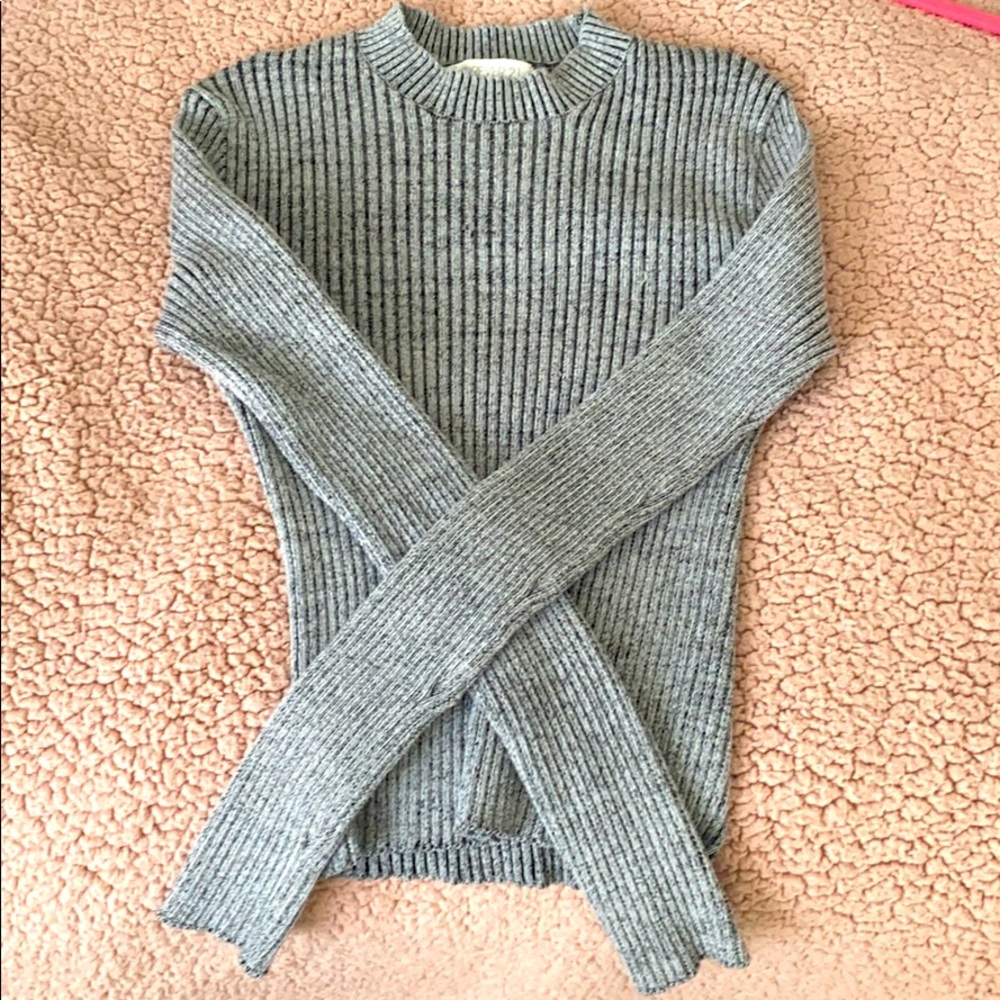 Gray knitted sweater